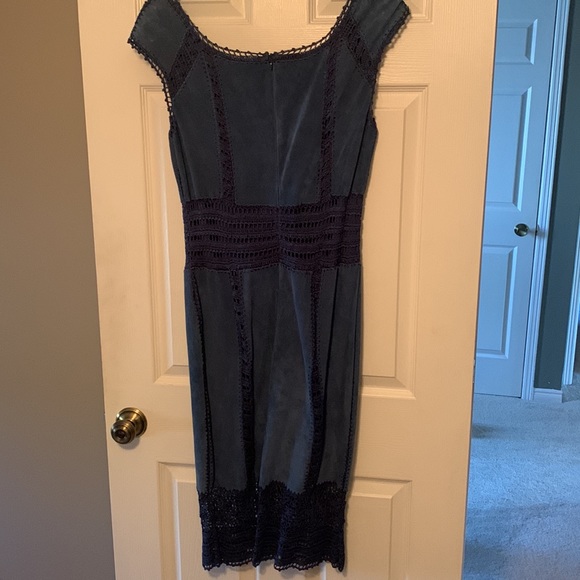 Navy suede Danier Dress beautiful condition size 12 - Picture 5 of 5